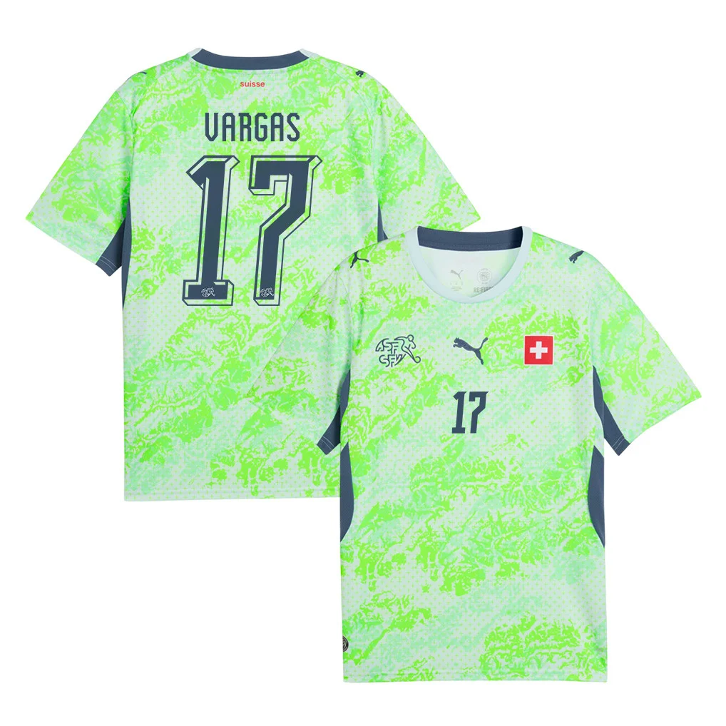 Switzerland Away Jersey 2026 (Rubén Vargas #17) - Forest Green Supporter Kit