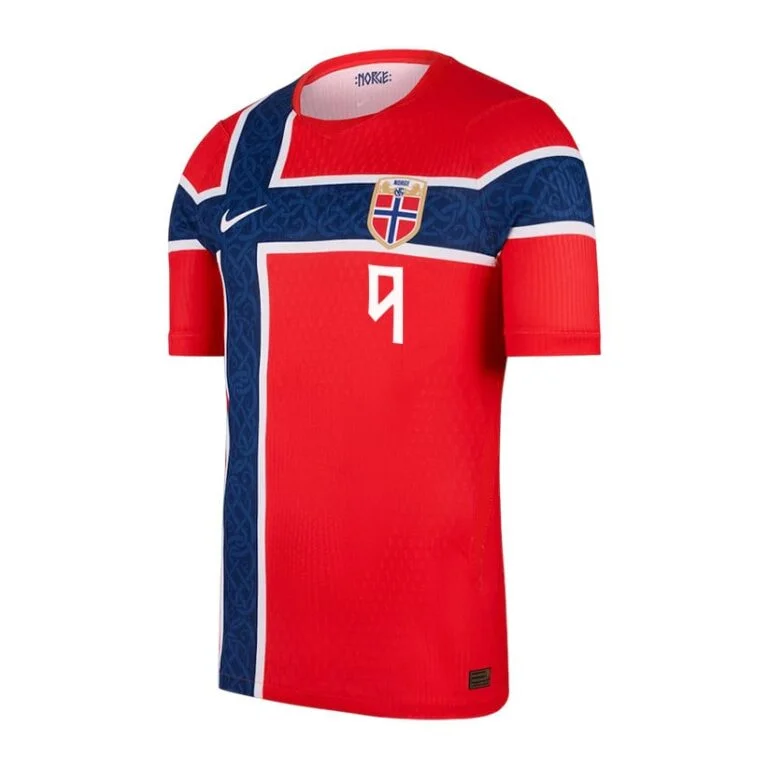 Norway 2026 Home Jersey (Erling Haaland #9) - Viking Red Performance Soccer Shirt