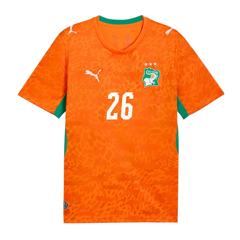 Ivory Coast 2026 Home Jersey (Nicolas Pépé #26) - Fully Printed Orange Unisex Tee
