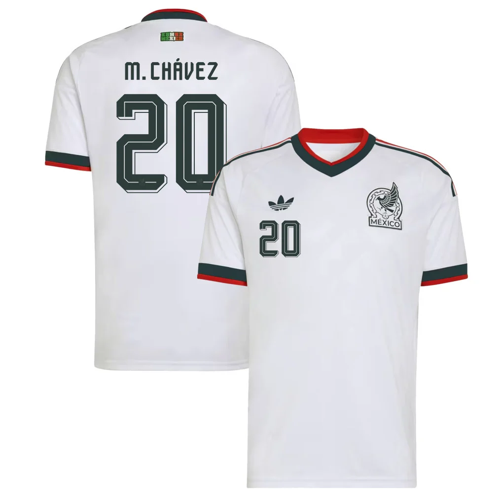 Mexico 2026 Away 3D T-Shirt (Mateo Chavez #20) - Fully Printed White Unisex Tee