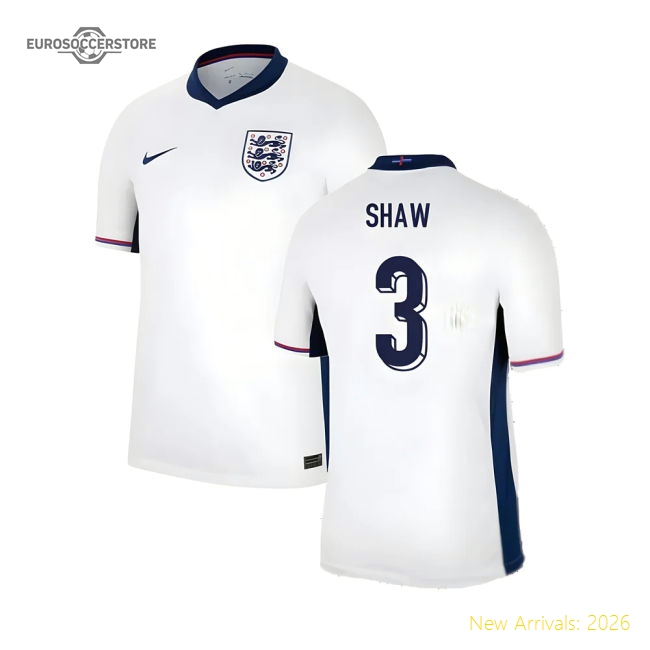 2024-2025 England Home Shirt (Shaw 3)-Vantage Point Soccer