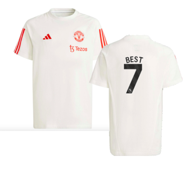 2023-2024 Man Utd Training Tee (White) - Kids (Best 7)-Vantage Point Soccer