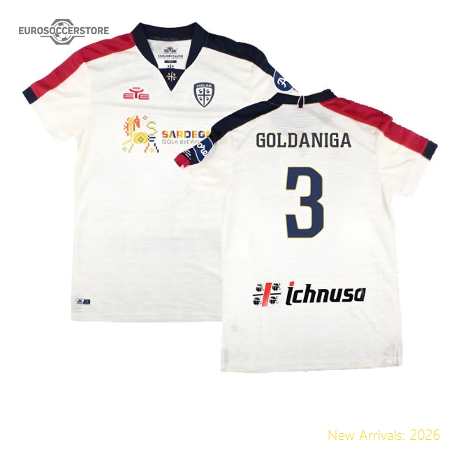 Cagliari 2022-23 Away Shirt (S) (Goldaniga 3) (BNWT)-Vantage Point Soccer