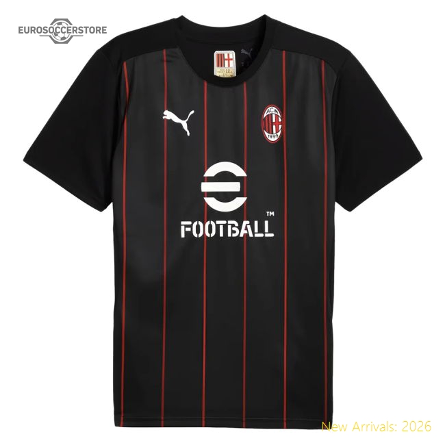 2024-2025 AC Milan Prematch SS Jersey (Black)-Vantage Point Soccer