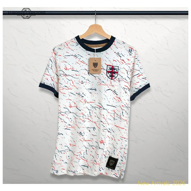 England Marble The Lions Cross Retro Shirt-Vantage Point Soccer