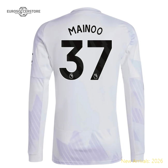2025-2026 Man Utd Long Sleeve Away Shirt (Mainoo 37)-Vantage Point Soccer