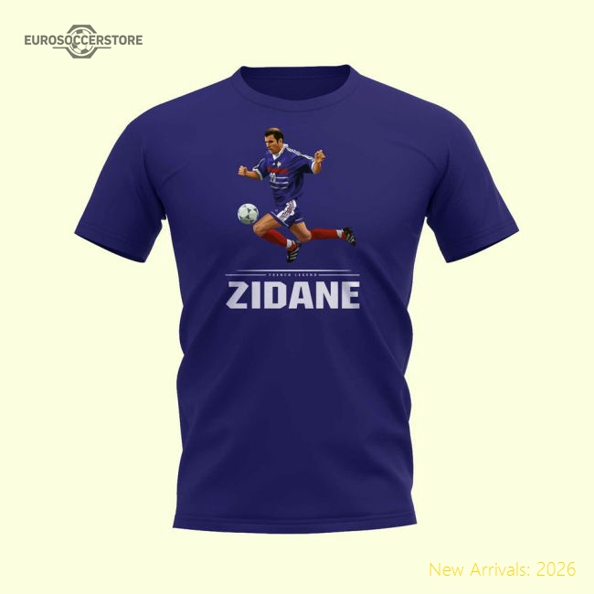 Zinedine Zidane Player T-Shirt (Blue)-Vantage Point Soccer