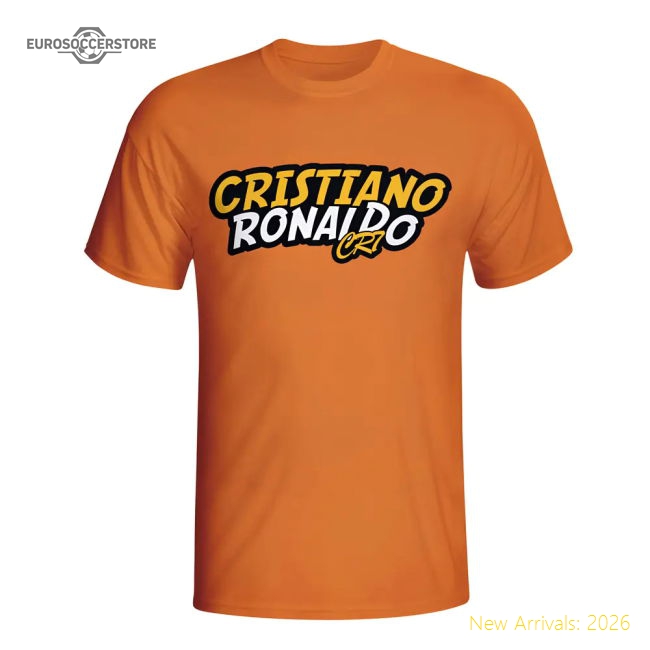Cristiano Ronaldo Comic Book T-shirt (orange) - Kids-Vantage Point Soccer