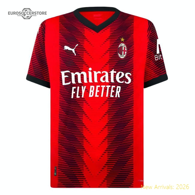 2023-2024 AC Milan Home Authentic Shirt-Vantage Point Soccer