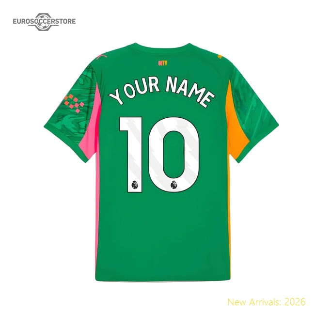 2025-2026 Man City Goalkeeper Away Shirt (Green) (Your Name)-Vantage Point Soccer
