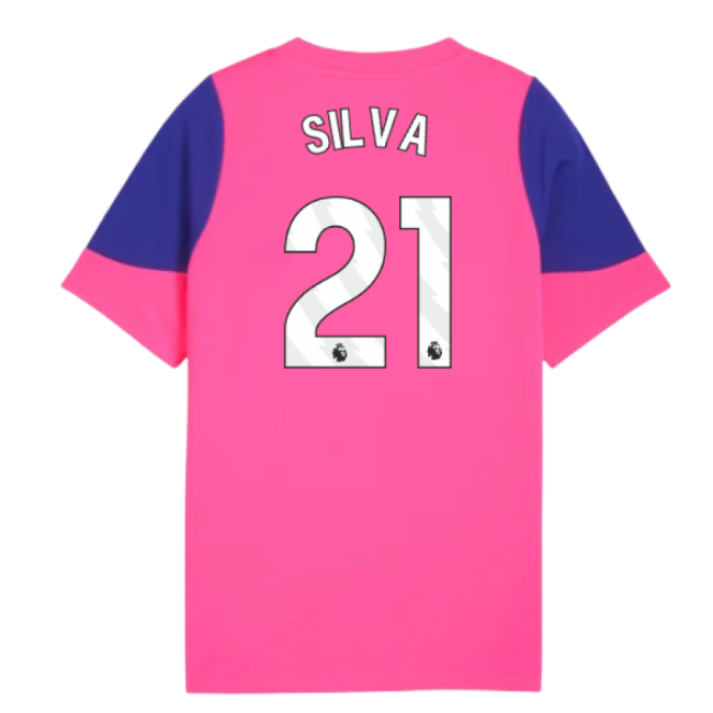 2025-2026 Man City Training Jersey (Fluro Pink) - Kids (Silva 21)-Vantage Point Soccer