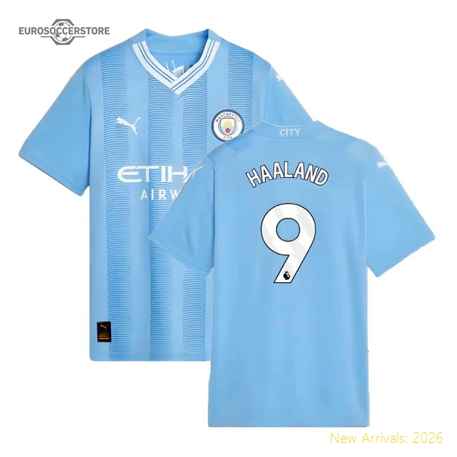 2023-2024 Man City Home Shirt (Kids) (HAALAND 9)-Vantage Point Soccer
