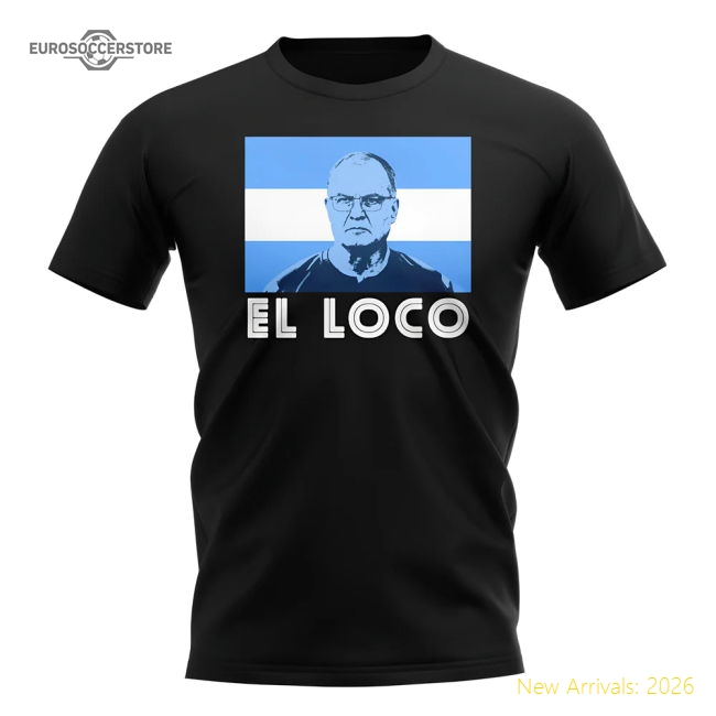 Marcelo Bielsa El Loco T-Shirt (Black)-Vantage Point Soccer