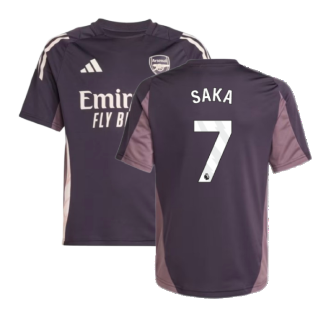 2024-2025 Arsenal Training Jersey (Aurora Black) - Kids (Saka 7)-Vantage Point Soccer