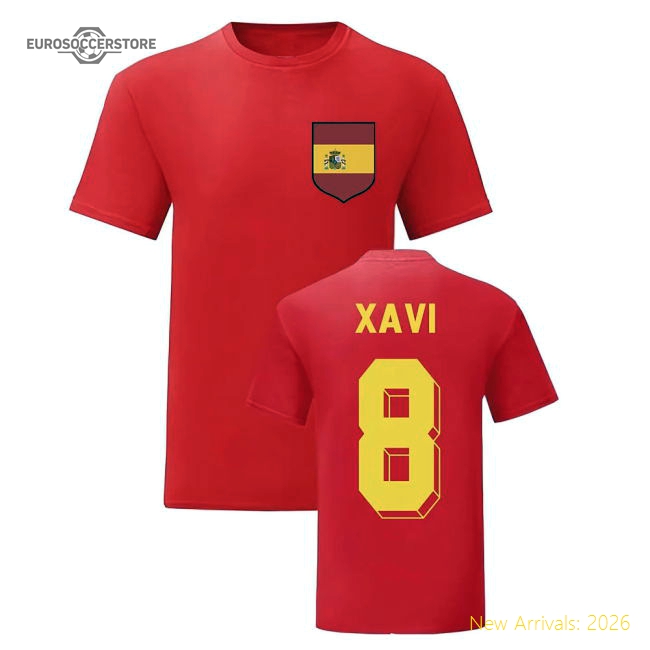 Xavi Spain National Hero Tee (Red)-Vantage Point Soccer