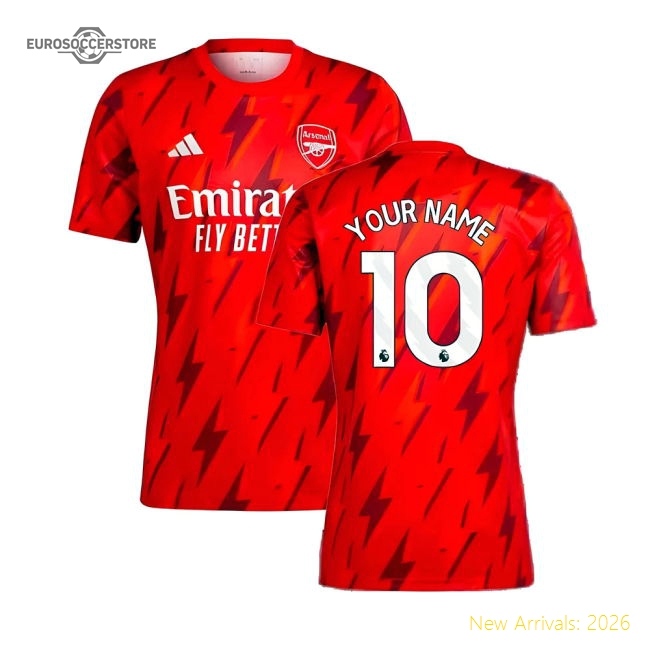 2023-2024 Arsenal Pre-Match Shirt (Red) (Your Name)-Vantage Point Soccer
