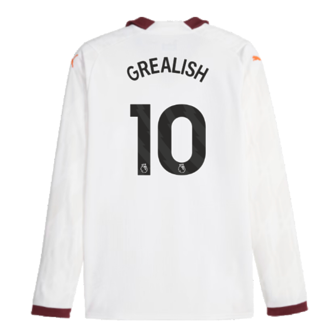 2023-2024 Man City Long Sleeve Away Shirt (GREALISH 10)-Vantage Point Soccer