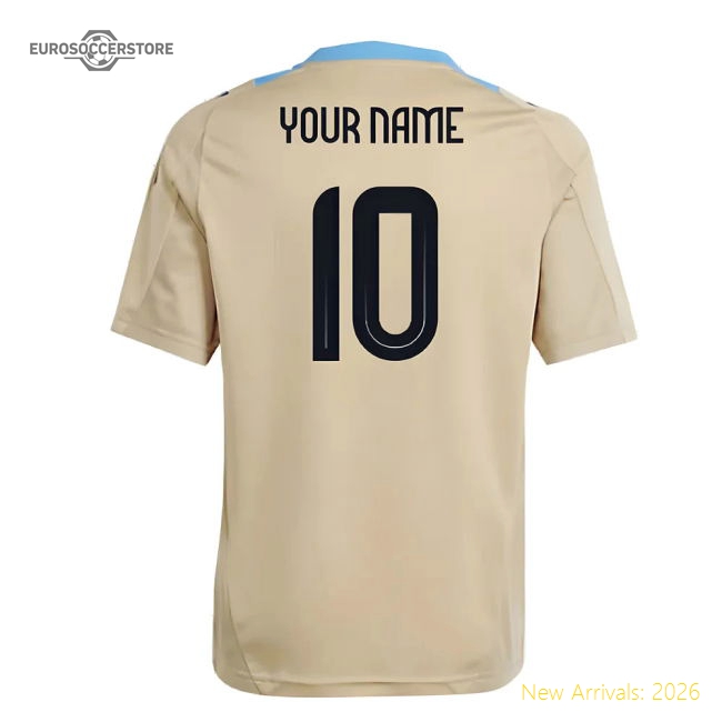 2024-2025 Argentina Training Jersey (Hazy Beige) - Kids (Your Name)-Vantage Point Soccer