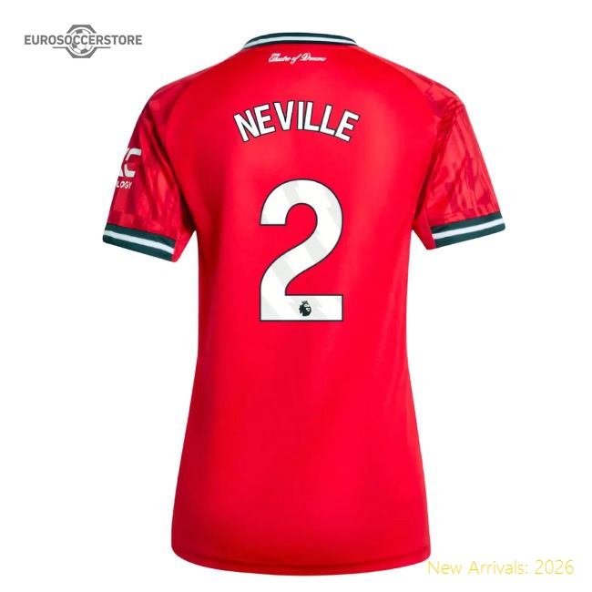2025-2026 Man Utd Home Shirt (Womens) (Neville 2)-Vantage Point Soccer