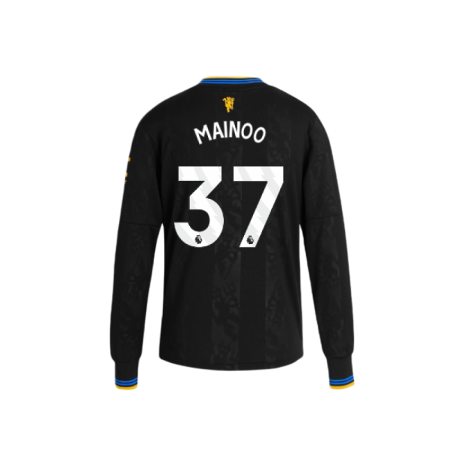 2025-2026 Man Utd Long Sleeve Third Shirt (Kids) (Mainoo 37)-Vantage Point Soccer