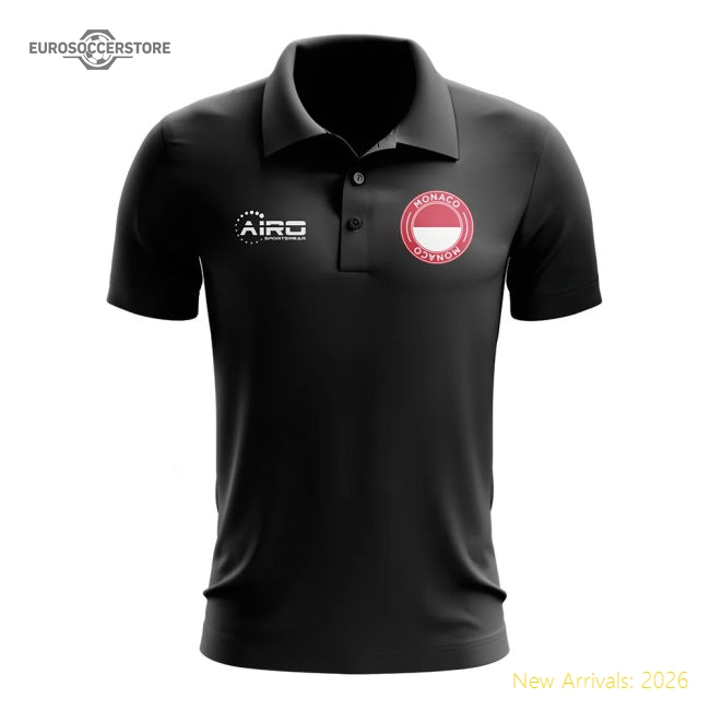Monaco Football Polo Shirt (Black)-Vantage Point Soccer