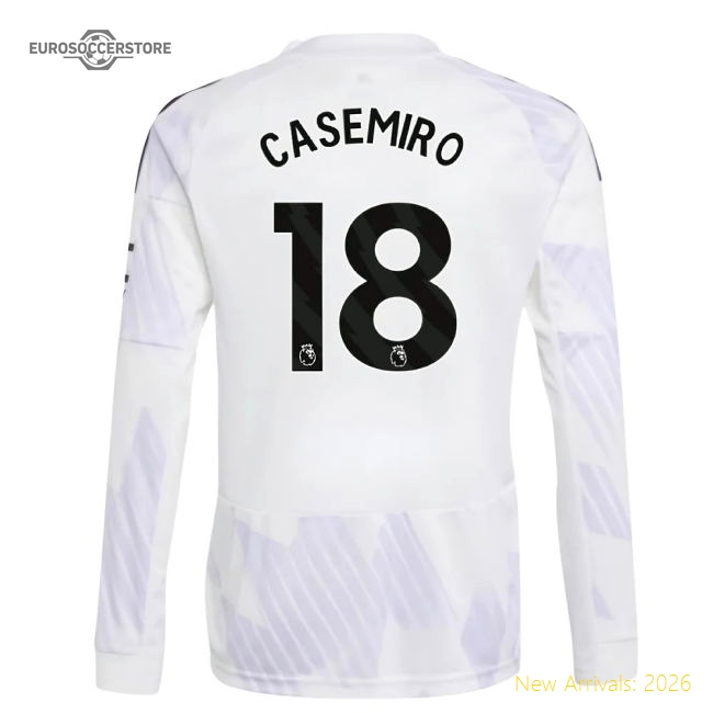 2025-2026 Man Utd Long Sleeve Away Shirt (Kids) (Casemiro 18)-Vantage Point Soccer