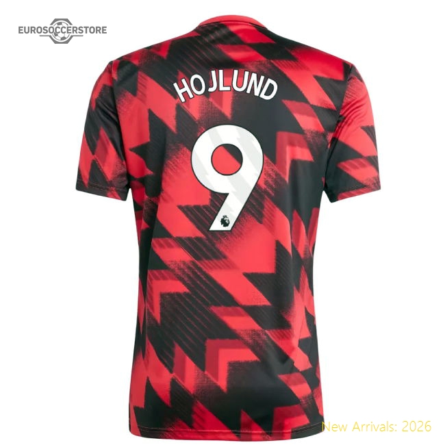 2025-2026 Man Utd Pre-Match Shirt (Red) (Hojlund 9)-Vantage Point Soccer