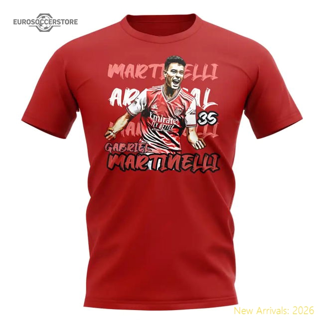 Gabriel Martinelli Graphic Player Tee (Red)-Vantage Point Soccer