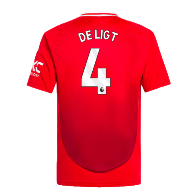 2024-2025 Man Utd Home Shirt (Kids) (De Ligt 4)-Vantage Point Soccer