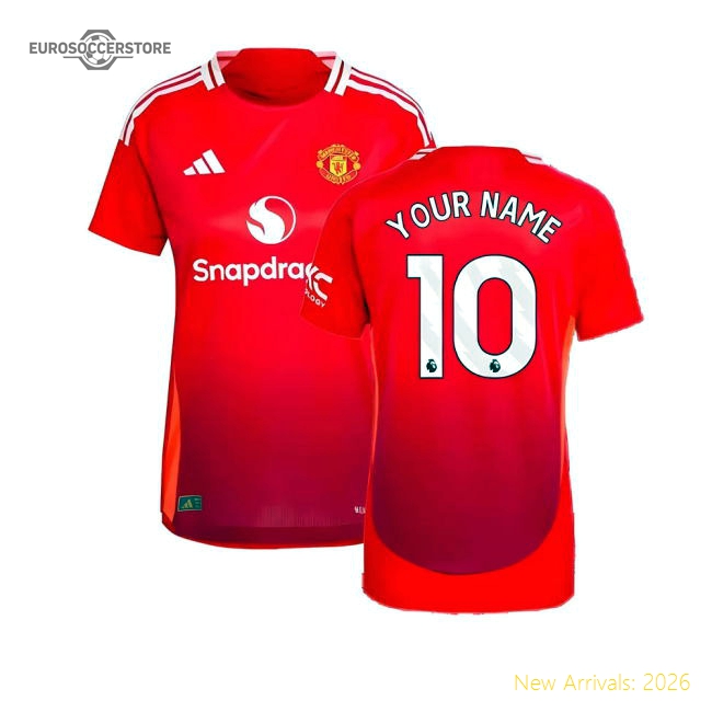 2024-2025 Man Utd Authentic Home Shirt (Womens) (Your Name)-Vantage Point Soccer