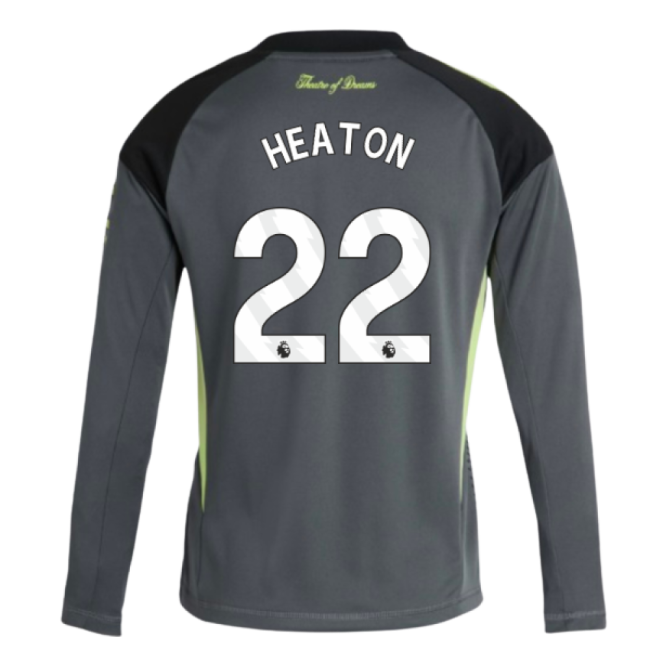 2025-2026 Man Utd Home Goalkeeper Shirt (Grey) - Kids (Heaton 22)-Vantage Point Soccer
