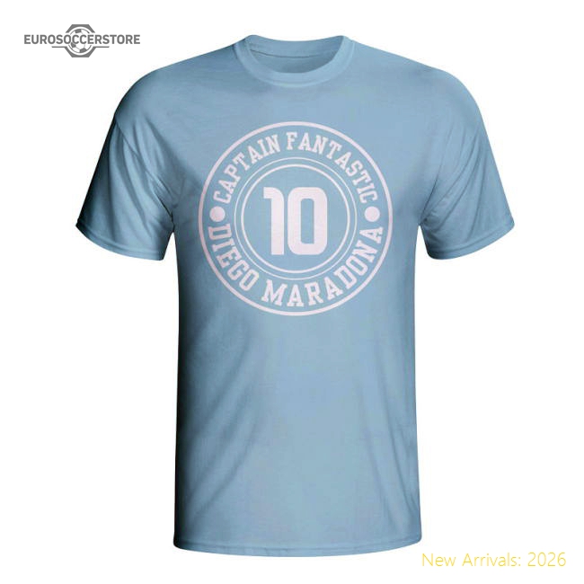 Diego Maradona Argentina Captain Fantastic T-shirt (sky Blue)-Vantage Point Soccer