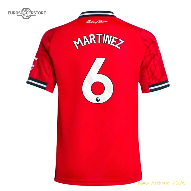 2025-2026 Man Utd Home Shirt (Kids) (Martinez 6)-Vantage Point Soccer