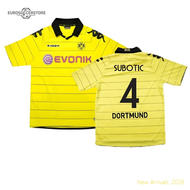 Borussia Dortmund 2010-11 Home Shirt ((Excellent) M) (Subotic 4)-Vantage Point Soccer