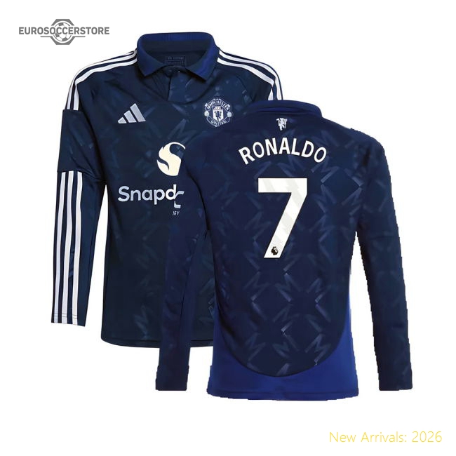 2024-2025 Man Utd Long Sleeve Away Shirt (Kids) (Ronaldo 7)-Vantage Point Soccer