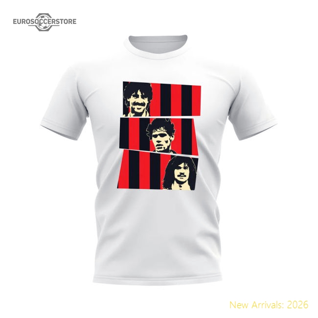 Van Basten Rijkaard Gullit AC Milan Trio T-Shirt (White)-Vantage Point Soccer