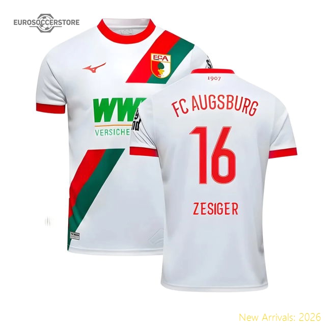 2025-2026 FC Augsburg Home Shirt (Zesiger 16)-Vantage Point Soccer