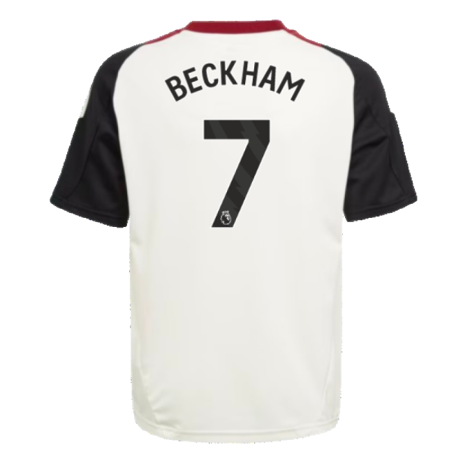 2024-2025 Man Utd Training Jersey (Off White) - Kids (Beckham 7)-Vantage Point Soccer