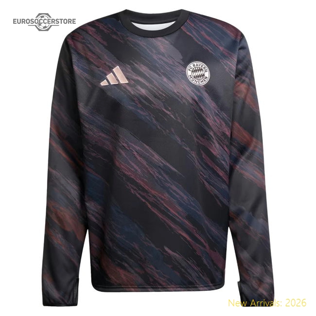 2025-2026 Bayern Munich Pre-Match Warm Top (Black)-Vantage Point Soccer