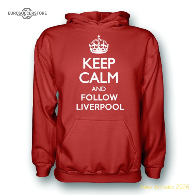 Keep Calm And Follow Liverpool Hoody (red)-Vantage Point Soccer