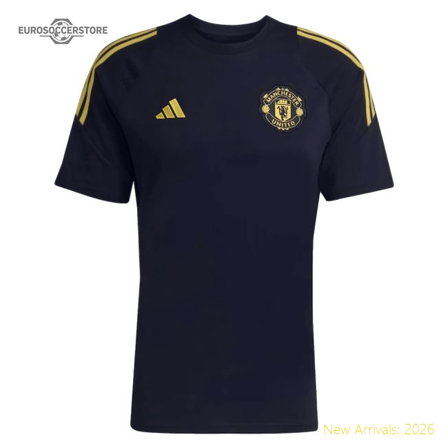 2025-2026 Man Utd EU Training Tee (Black) (Mainoo 37)-Vantage Point Soccer