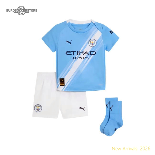 2025-2026 Man City Home Baby Kit (Haaland 9)-Vantage Point Soccer