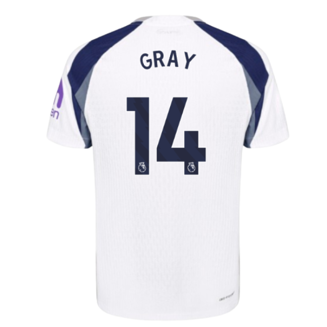 2025-2026 Tottenham Hotspur Authentic Home Shirt (Gray 14)-Vantage Point Soccer