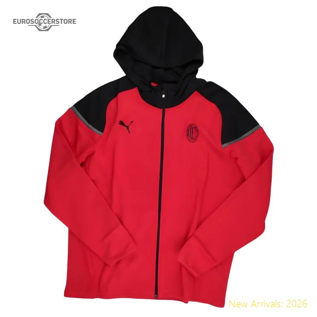 2023-2024 AC Milan Training All Weather Jacket (Red)-Vantage Point Soccer