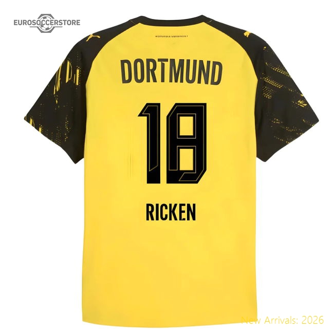 2025-2026 Borussia Dortmund Authentic Home Shirt (Ricken 18)-Vantage Point Soccer