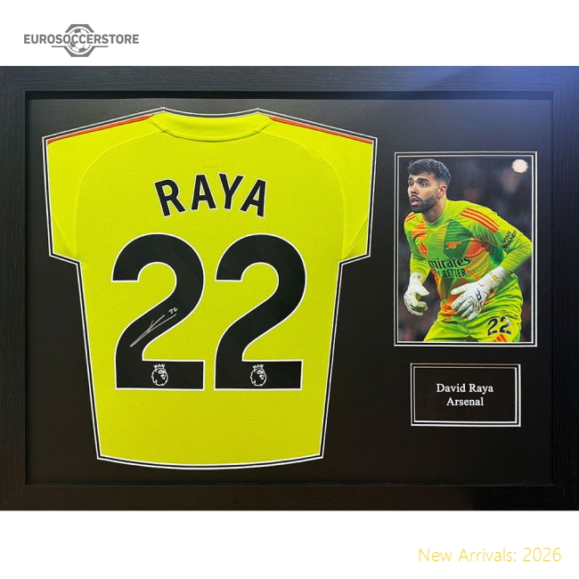 Arsenal FC Raya Signed Shirt (Framed)-Vantage Point Soccer