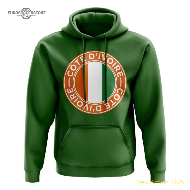 Côte d’Ivoire Football Badge Hoodie (Green)-Vantage Point Soccer