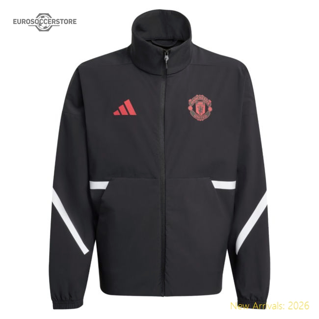 2025-2026 Man Utd Anthem Jacket (Black) - Kids-Vantage Point Soccer