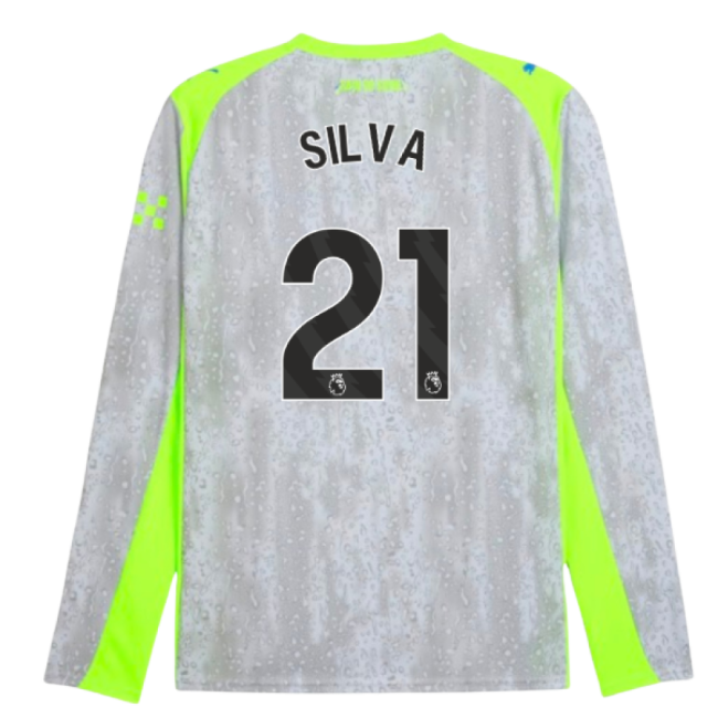 2025-2026 Man City Long Sleeve Third Shirt (Silva 21)-Vantage Point Soccer