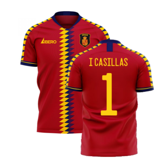 Spain 2025-2026 Home Concept Football Kit (Libero) (I CASILLAS 1)-Vantage Point Soccer